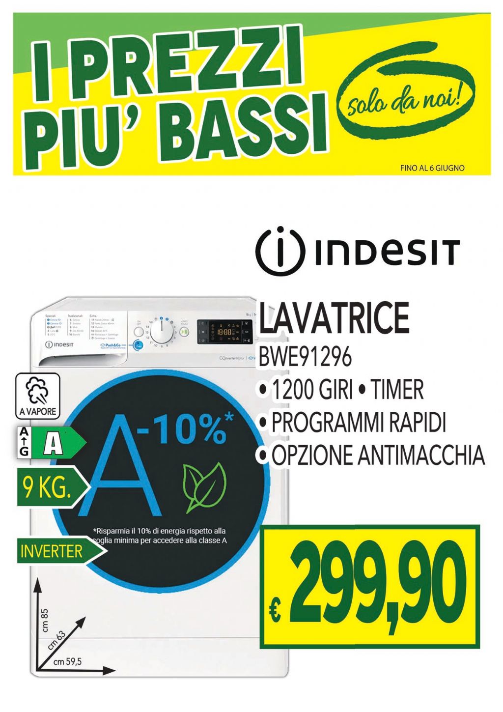 LAVATRICE INDESIT BWE91296